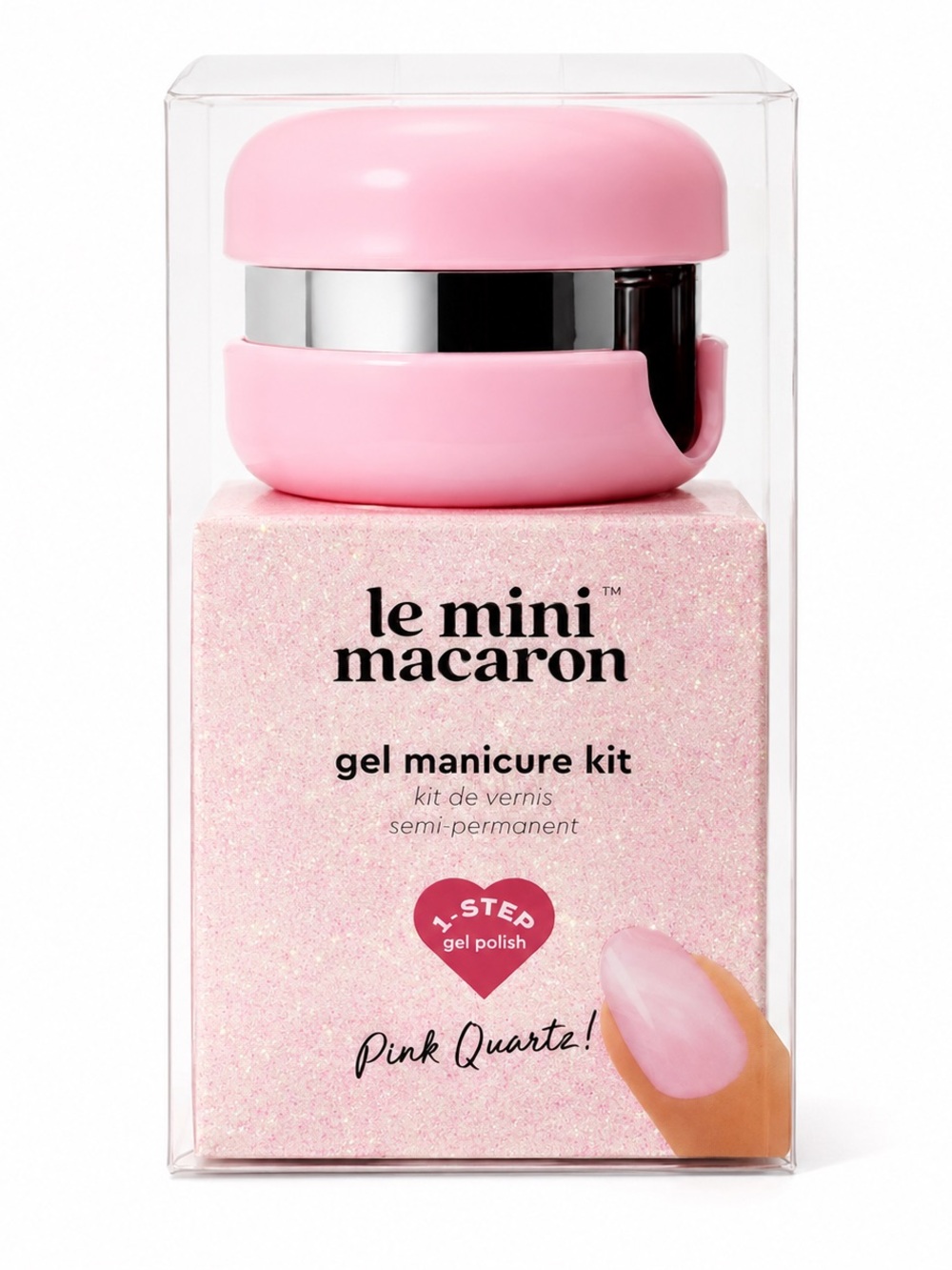 Le Mini Macaron Pink Quartz Gel Manicure Kit LED Lamp 1-Step Gel Polish New